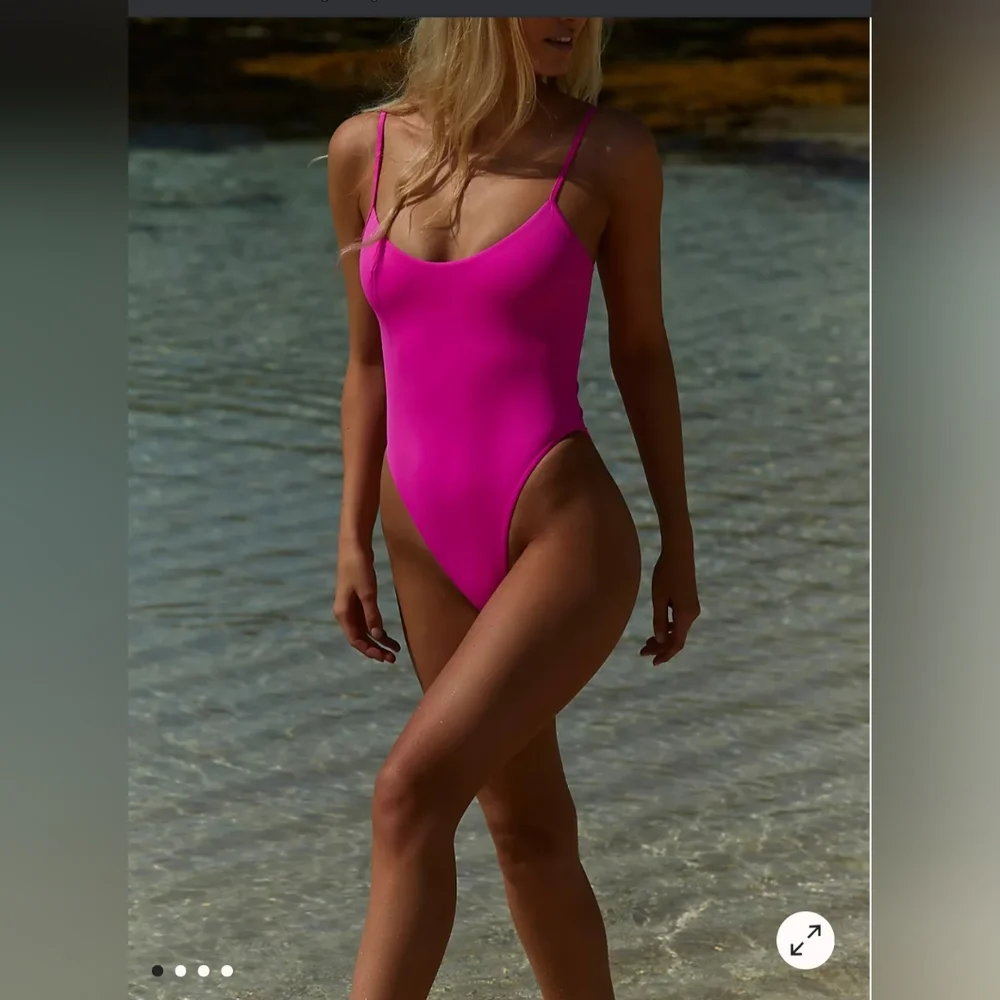 FREE PEOPLE INTIMATELY Pink Women's One-Piece Swimsuit SIZE M-L - Picture 3 of 9